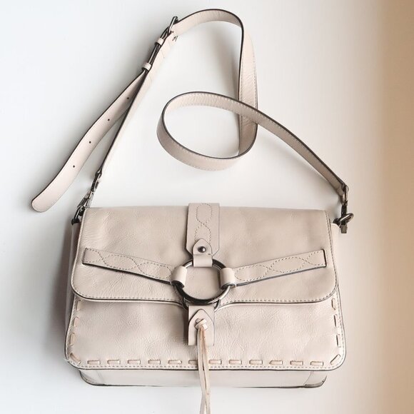 Rebecca Minkoff Handbags - Rebecca Minkoff Beige Leather Boho Purse Shoulder Bag Crossbody Medium Size